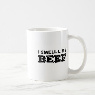 私は牛肉のミームステーキおもしろいー肉の喫煙のような匂い コーヒーマグカップ