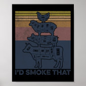 私は牛肉の豚肉の肉切り肉を吸うだろうおもしろい ポスター (正面)