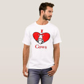 私は牛-赤--を愛します Tシャツ (正面フル)