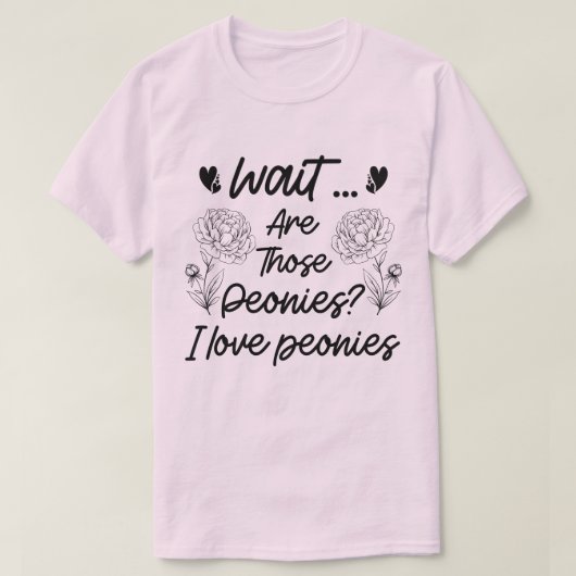 私は牡丹の植物花恋人牡丹が大好おもしろいき Tシャツ (デザイン正面)