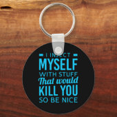 私は物おもしろい糖尿病認識度を注射する キーホルダー (正面)