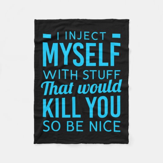 私は物おもしろい糖尿病認識度を注射する フリースブランケット (正面)
