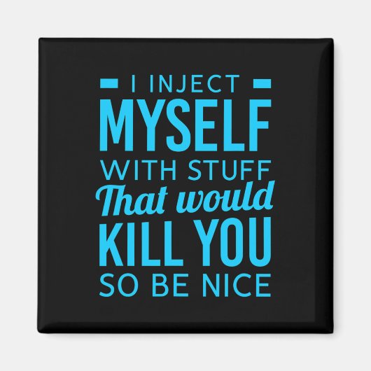 私は物おもしろい糖尿病認識度を注射する マグネット (正面)