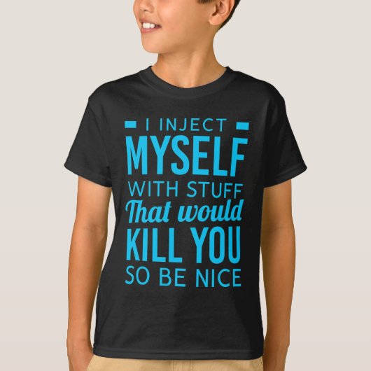 私は物おもしろい糖尿病認識度を注射する Tシャツ (正面)