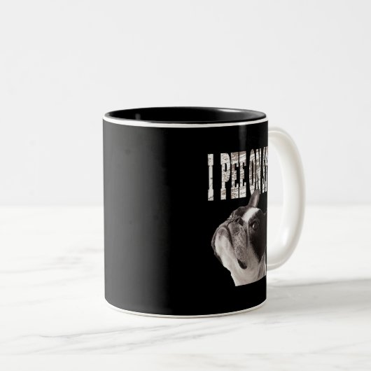 私は物かわいいおもしろいブルドッグフランスのの所有者42 ツートーンマグカップ (正面右)