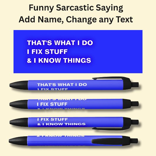 私は物を修正し、物事を知っている 黒ボールペン