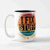 私は物を修正し、私は物事を知っている!カスタマイズ ツートーンマグカップ (左)