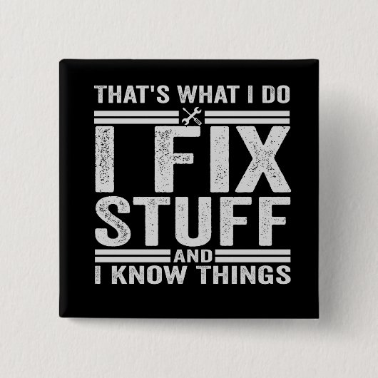 私は物を修正する 缶バッジ (正面)