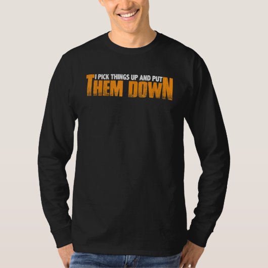 私は物を拾って下ろしま----- Tシャツ (正面)