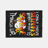 私は物を振りたいときにだけ発作が起こる フリースブランケット (正面(横))