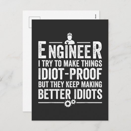 私は物事を愚か者になろうとしているエンジニア シーズンポストカード (正面/裏面)