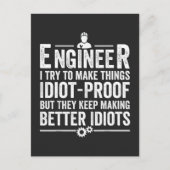 私は物事を愚か者になろうとしているエンジニア シーズンポストカード (正面)