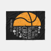 私は物事を行うことができるバスケットボール聖句God Jesus フリースブランケット (正面(横))