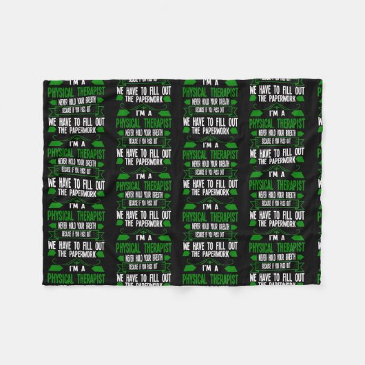 私は物理的なセラピストセラピー  フリースブランケット (正面(横))