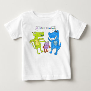 「私は物語が大好き」ルディ&ロッキー幼児シャツ ベビーTシャツ