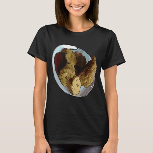 私は特に揚げたチケの時に鶏が大好き Tシャツ (正面)