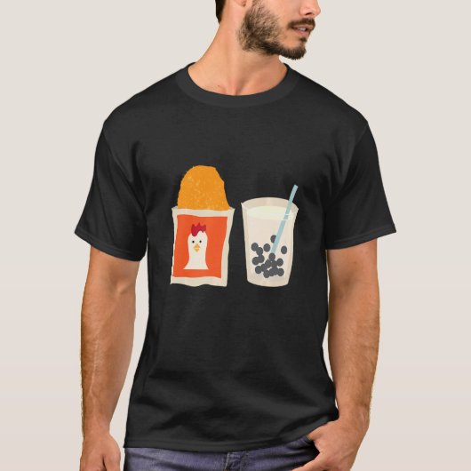 私は特に泡茶の炒め時に鶏が大好き Tシャツ (正面)