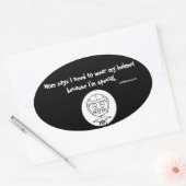 私は特殊な楕円形のステッカーなので、衣服私のヘルメット 楕円形シール (封筒)