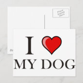私は犬が大好きだ ポストカード (正面/裏面)