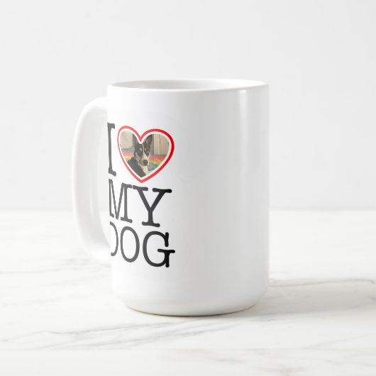 私は犬が大好きパーソナライズされた コーヒーマグカップ (正面左)