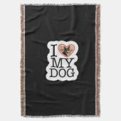 私は犬が大好きパーソナライズされた スローブランケット (正面縦)