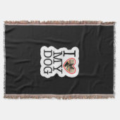 私は犬が大好きパーソナライズされた スローブランケット (正面)