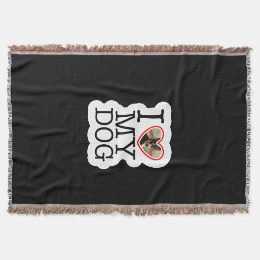 私は犬が大好きパーソナライズされた スローブランケット (正面)