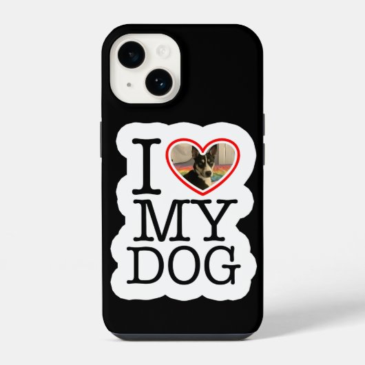 私は犬が大好きパーソナライズされた iPhoneケース (裏面)