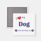 私は犬が大好き マグネット (正面/裏面)