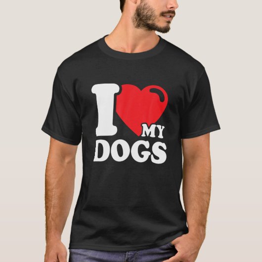 私は犬が大好き – 私は犬が大好き Tシャツ (正面)