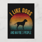 私は犬が好きで、3人も好きだ ポストカード (正面)