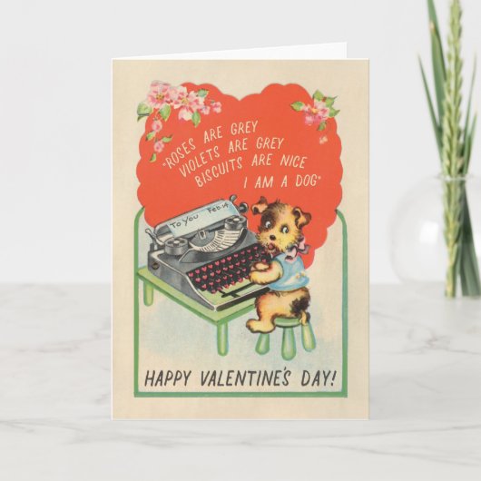 私は犬である – ヴィンテージ犬のおもしろいヴァレンティーンズカード シーズンカード (正面)