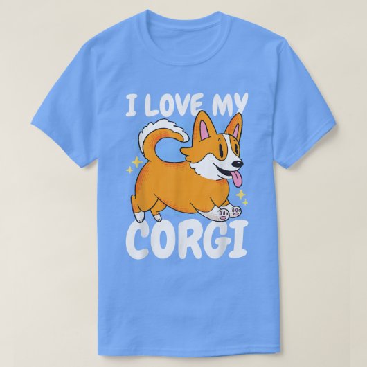 私は犬とコーギを愛している Tシャツ (デザイン正面)