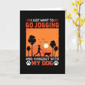 私は犬と一緒にジョギングに遊びに行きたい カード (黄色い花)