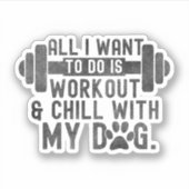 私は犬と一緒にトレーニングと寒さをしたいだけだ シール (正面)