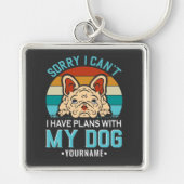 私は犬と予定が入っていなくてごめんなさい キーホルダー (正面)