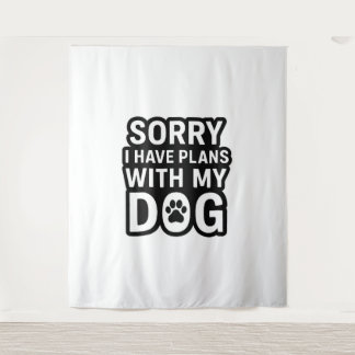 私は犬と予定が入ってごめんなさい タペストリー