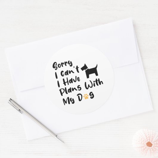 私は犬と予定が入ってごめんなさい ラウンドシール (封筒)