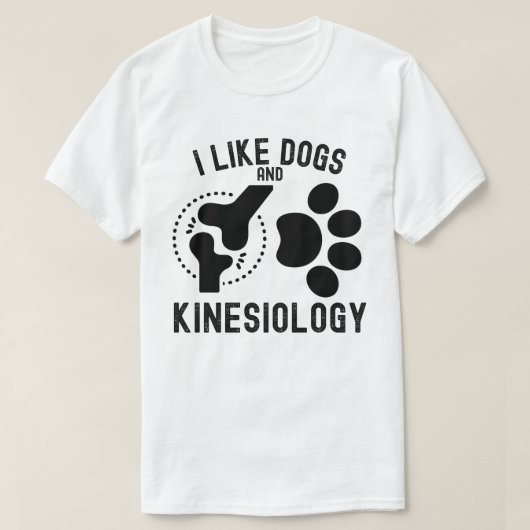 私は犬と運動学が好き Tシャツ (デザイン正面)