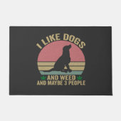 私は犬と雑草が好き、おそらく3人のヴィンテージ ドアマット (正面)