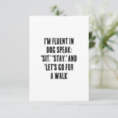 私は犬に流話流だ: 「座る」「滞在」「レッツェ」 サンキューカード (スタンド正面)