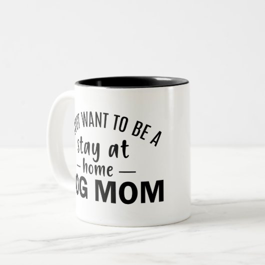 私は犬のお母さんのところに泊まりたい ツートーンマグカップ (正面左)