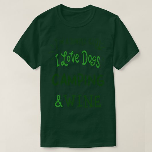 私は犬のキャシンプルンピングとワインが大好きな女性だ Tシャツ (デザイン正面)