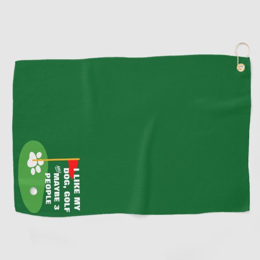 私は犬のゴルフタオルが好きだ | ゴルフタパーソナライズされたオル ゴルフタオル (横)