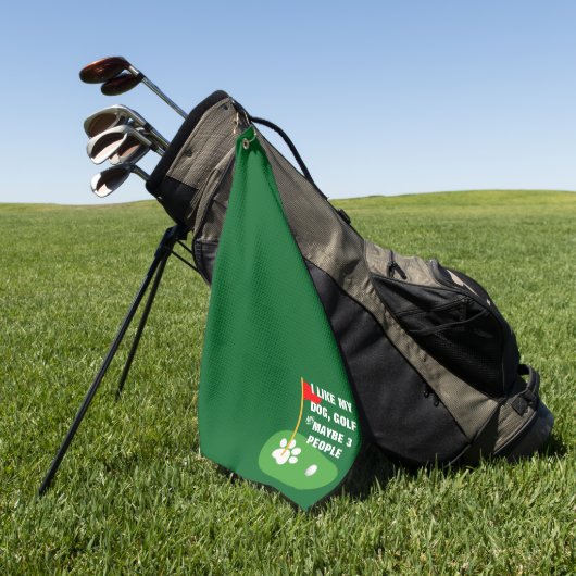 私は犬のゴルフタオルが好きだ | ゴルフタパーソナライズされたオル ゴルフタオル (グリーン)