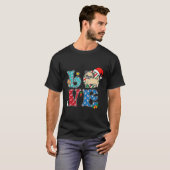 私は犬のパグのクリスマスが大好き Tシャツ (正面フル)