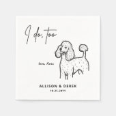 私は犬のパーソナライズされたプードルのペットの名結婚前 スタンダードカクテルナプキン (正面)