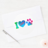 私は犬のビニールラウンドステッカー、犬の恋人のデカール ラウンドシール (封筒)