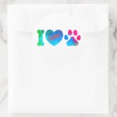 私は犬のビニールラウンドステッカー、犬の恋人のデカール ラウンドシール (バッグ)