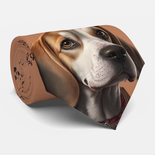 私は犬のビーグルのネックタイが大好き ネクタイ (ロール)